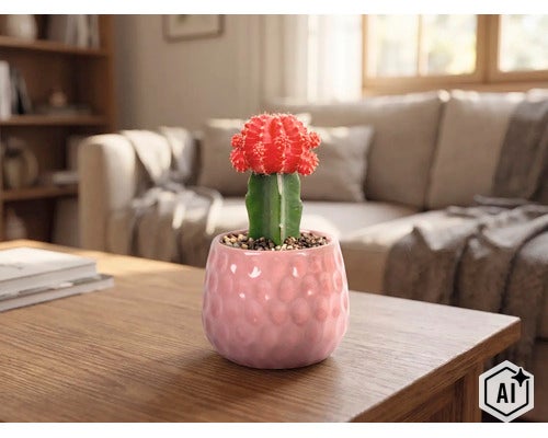 Blumentopf Keramik Ø 6 cm H 6 cm pink (Image AI modified or generated)