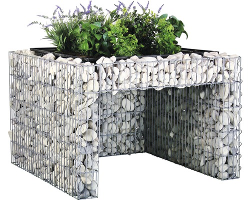 Table de plantation en gabion avec plantes