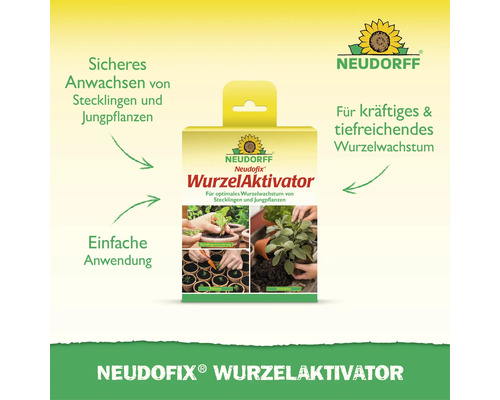 Neudorff Neudofix WurzelAktivator Pulver zur Förderung des Wurzelwachstums bei Stecklingen und Jungpflanzen für sicheres Anwachsen.