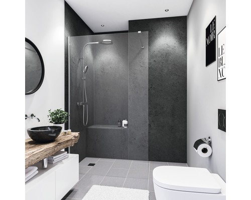 Panneau mural de douche BREUER - pierre anthracite 210 x 100 cm 9482506000202