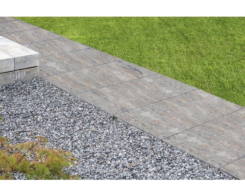 Dalle en béton pour terrasse Flairstone New Jersey calcaire coquiller 100 x 50 x 5 cm