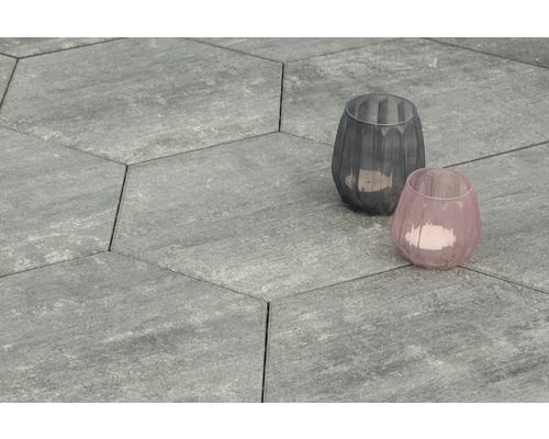 Beton Terrassenplatte iStone Hexagon graphit 46 x 40 x 4 cm