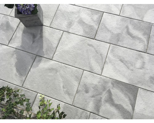 Dalle de terrasse en béton gris Bellastone Basalto anthracite avec chanfrein 60x40x4,5 cm