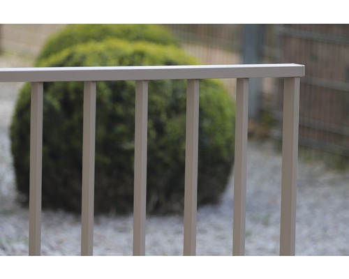Metallzaun mit Gartenhintergrund