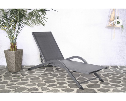Gartensonnenliege aus Aluminium und Textil