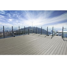 Konsta WPC Terrassendiele Nativo Vollprofil beschichtet Randdiele 23x138x3000 mm Eiche hellgrau