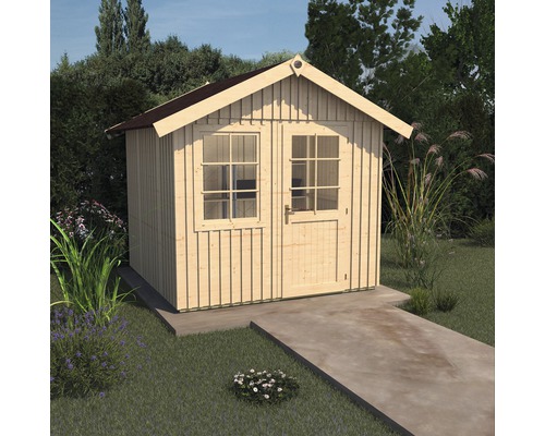 Abri de jardin weka abri suédois confort taille 2 passage libre haut 195 cm, avec plancher 368 x 342 cm naturel Abri de jardin weka abri suédois confort taille 2 passage libre haut 195 cm, avec plancher 368 x 342 cm naturel