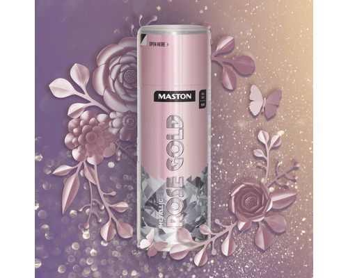 Mastonspraydose in Roségold mit Metallic-Effekt