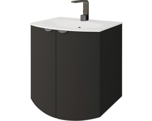 Meuble lave-mains d''angle avec lavabo et robinet