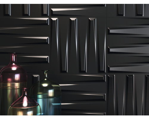 Panneau décoratif avec motif tridimensionnel et vases en verre