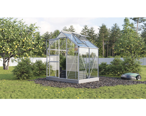 Serre Vitavia Planet 2500 verre de sécurité trempé 3 mm 195 x 131 cm aluminium naturel Serre Vitavia Planet 2500 verre de sécurité trempé 3 mm 195 x 131 cm aluminium naturel