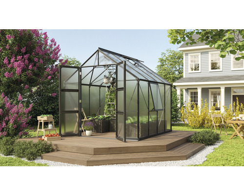 Serre Vitavia Olymp 6700 panneaux alvéolés 4 mm 257 x 258 cm noir