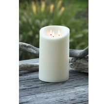 Bougie décorative en cire avec trois flammes pour l''intérieur et l''extérieur