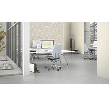 Bureau avec des bureaux, des chaises de bureau et des ordinateurs dans un espace lumineux et organisé.