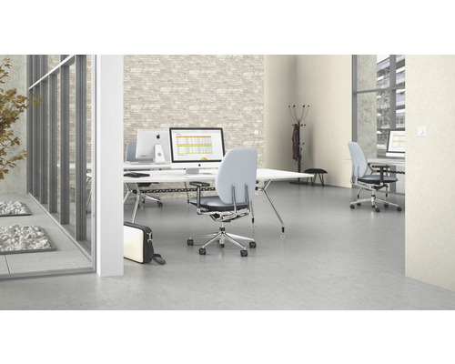 Bureau avec des bureaux, des chaises de bureau et des ordinateurs dans un espace lumineux et organisé.