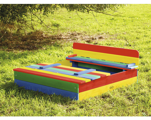 Bac à sable en bois avec banc de jardin