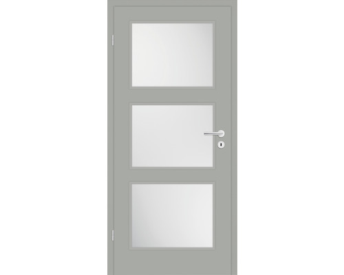 Porte intérieure Pertura Mila 02 laquée gris élégant 86x198,5 cm à gauche avec découpe HM (sans vitrage)