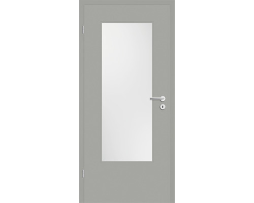 Porte intérieure Pertura Soley laque gris élégant 98,5x198,5 cm gauche avec découpe G3 (sans vitrage)
