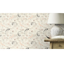 Papier peint intissé 409420 Kimono Koi beige
