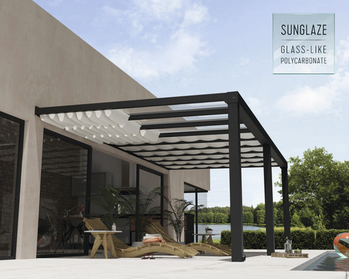 Terrasse avec pergola et protection solaire