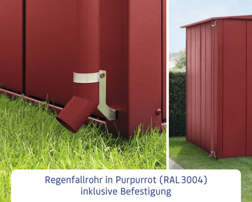 Regenfallrohr inklusive Befestigung am Gartenhaus