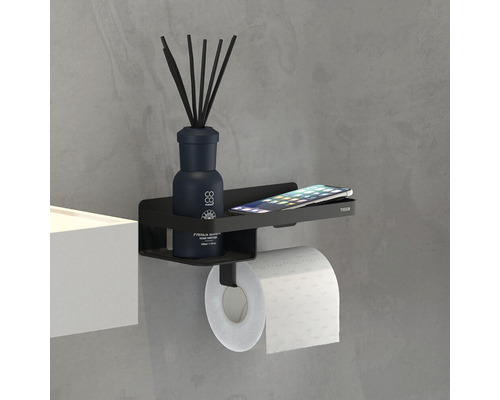 Porte-papier toilette avec étagère de rangement, avec diffuseur de parfum et téléphone portable