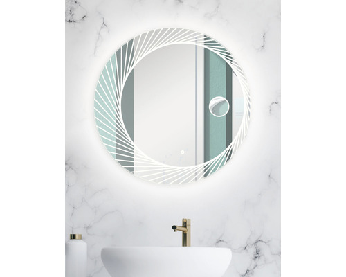 Miroir rond avec éclairage LED dans la salle de bains