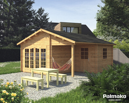 Gartenhaus Palmako Irene inkl. Fussboden 510 x 550 cm tauchgrundiert braun