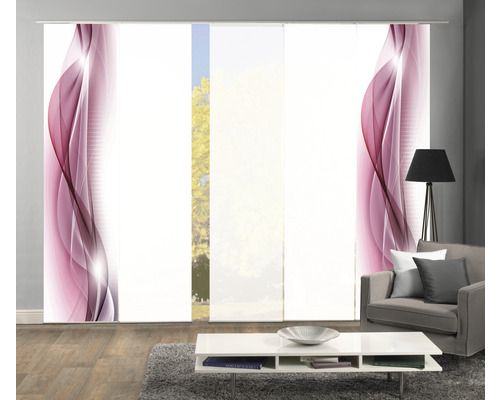 Panneau coulissant avec motif abstrait dans le salon