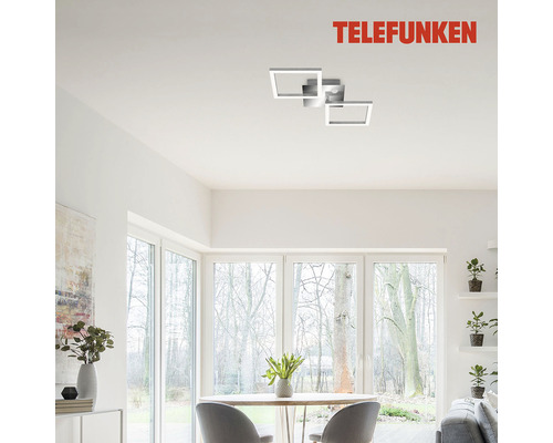 Luminaire de salon moderne avec trois éléments carrés montés au plafond