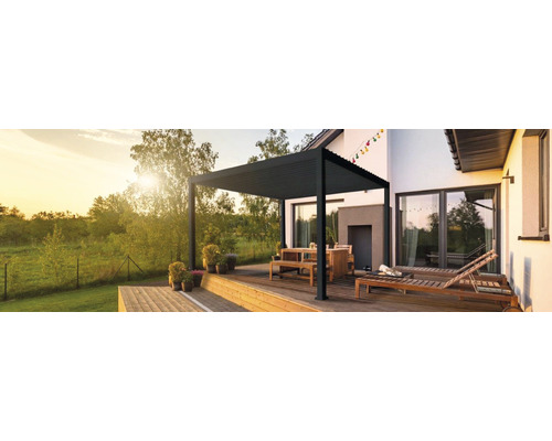 Pergola Mirador Deluxe épaisseur de poteaux 11 x 11 cm 360 x 360 x 250 cm noir