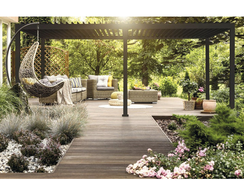 Pergola Mirador Deluxe épaisseur de poteaux 11 x 11 cm 300 x 600 x 250 cm noir Pergola Mirador Deluxe épaisseur de poteaux 11 x 11 cm 300 x 600 x 250 cm noir