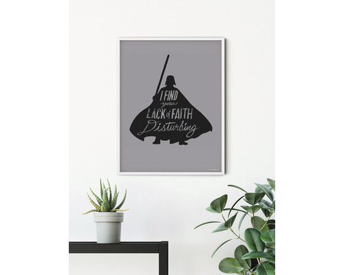 Image murale encadrée Star Wars Dark Vador avec la citation ''Je trouve votre manque de foi dérangeant''