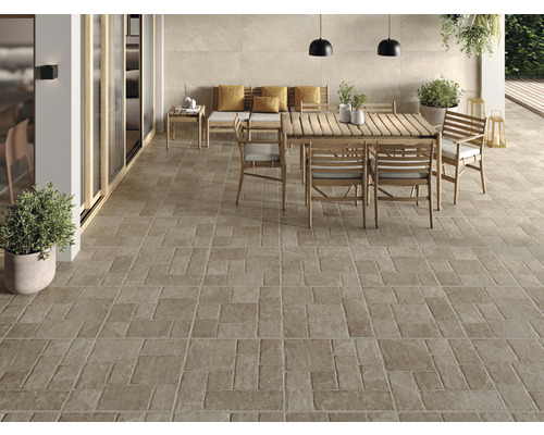 Feinsteinzeug Terrassenplatte Smartgrip rektifiziert Stone 59,5 x 59,5 x 2 cm R10B