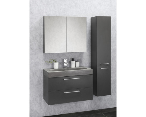 Ensemble de salle de bains avec meuble sous-vasque, armoire de toilette et armoire haute