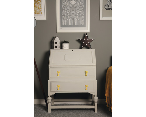 Secrétaire de bureau avec tiroirs et objets de décoration