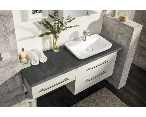 Meuble de salle de bains avec vasque à poser et tiroirs