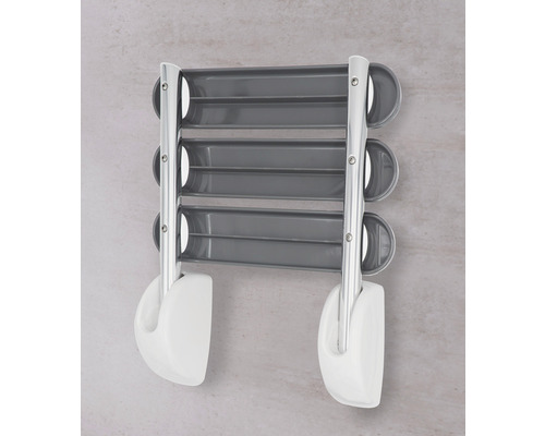 Porte-serviettes avec trois barres et deux crochets pour montage mural