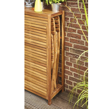 Armoire de jardin avec chaises pliantes en bois pour le rangement extérieur