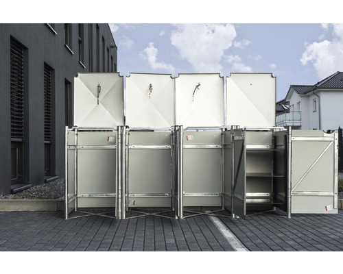 Mülltonnenbox aus Metall mit abschliessbarem Deckel