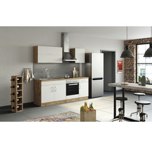 Cuisine complète avec appareils Held Möbel Sorrento 210 cm blanc mat démontée variante réversible 1001.6279