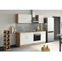 Cuisine complète avec appareils Held Möbel Sorrento 210 cm blanc mat démontée variante réversible 1001.6279