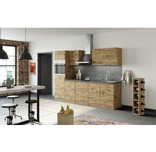 Küchenzeile mit Geräten Held Möbel Sorrento 270 cm Frontfarbe eiche Korpusfarbe eiche 1009.6281