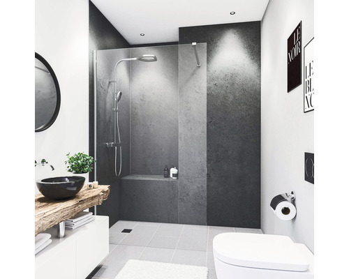 Panneau mural pour douche BREUER décor pierre anthracite 100 x 210 cm