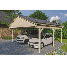Carport double SKAN Holz Fichtelberg 618 x 566 cm nature