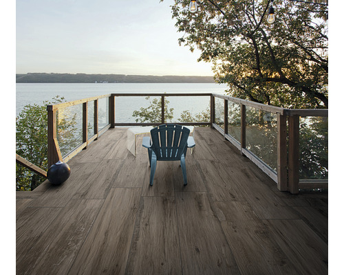 Dalle de terrasse en grès cérame fin FLAIRSTONE Legno Passione musk bord rectifié 120 x 40 x 2 cm