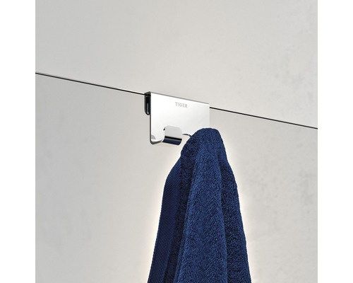 Porte-serviettes Logo Tiger avec serviette bleue