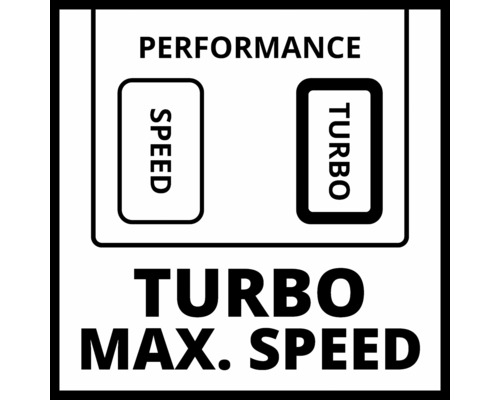 Performance Symbol mit Speed- und Turbofunktion für maximale Geschwindigkeit