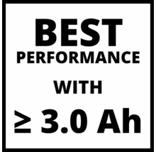 Meilleure performance avec plus ou égal à 3,0 ampères-heures