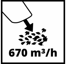 Symbole pour une puissance de soufflerie de 670 mètres cubes par heure